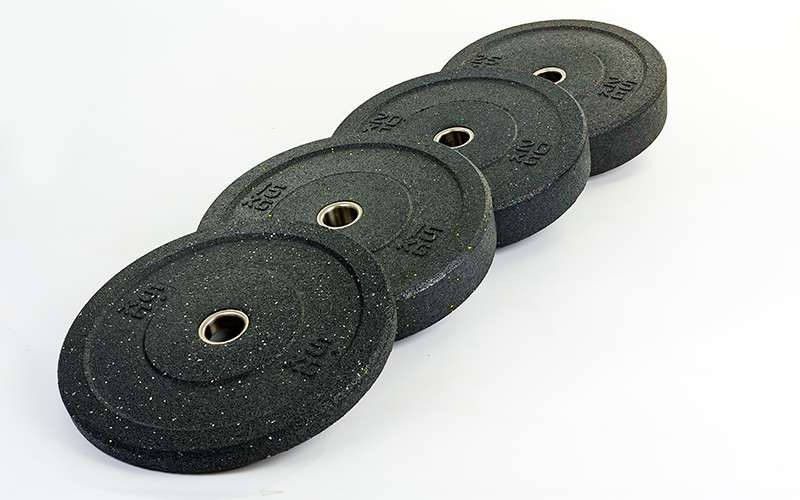 Бамперні диски для кросфіту Bumper Plates із структурної гуми d-51 мм RAGGY ТА-5126-20 20 кг DB3051-56 фото