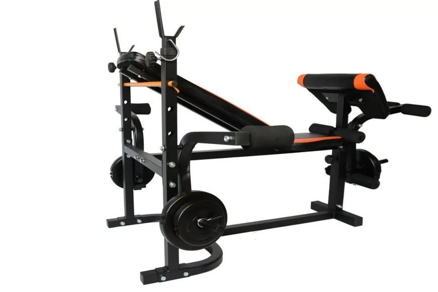 Лава для жиму + штанга 93 кг гриф W та гантелі RN-Sport TrX085 фото