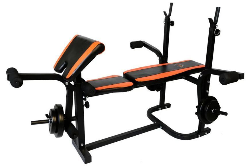 Лава для жиму + штанга 93 кг гриф W та гантелі RN-Sport TrX085 фото
