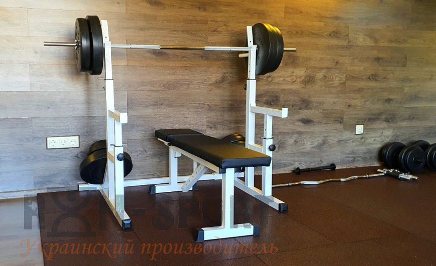 Штанга RN-Sport на 50 кг + Рукавички. ABS покриття дисків BB-50 фото