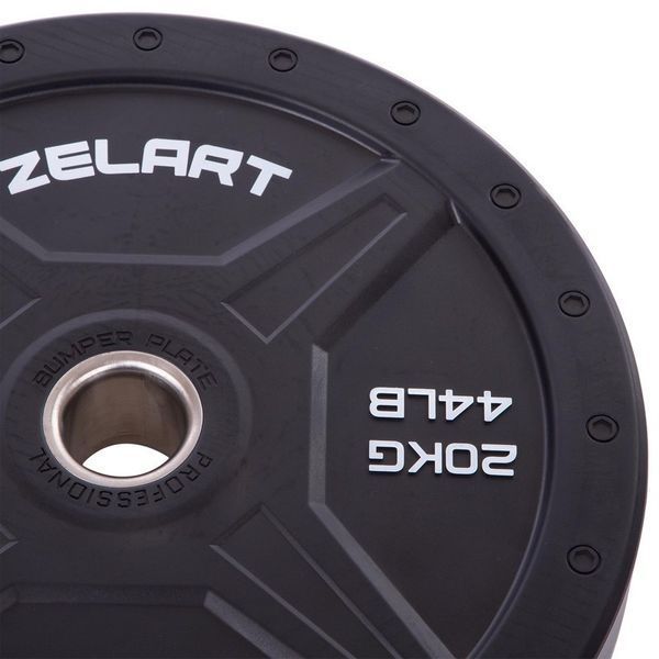 Бамперні диски для кросфіту Bumper Plates гумові d-51 мм Zelart TA-2258-20 20 кг TA-2258-20 фото