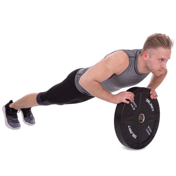 Бамперні диски для кросфіту Bumper Plates гумові d-51 мм Zelart TA-2258-20 20 кг TA-2258-20 фото