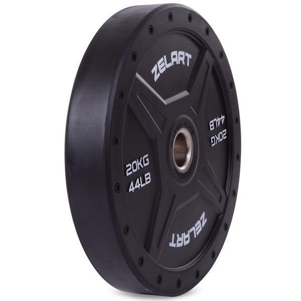 Бамперні диски для кросфіту Bumper Plates гумові d-51 мм Zelart TA-2258-20 20 кг TA-2258-20 фото