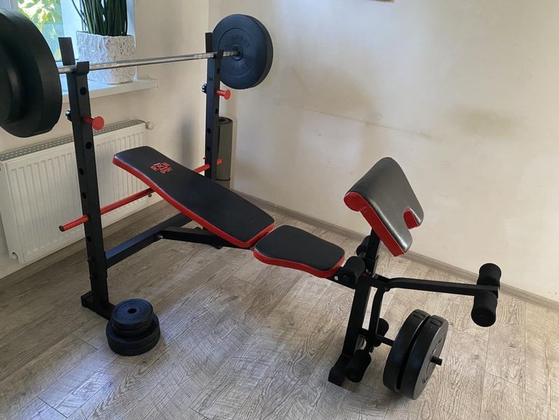 Лава для жиму універсальна ReadMeBlack + штанга 75 кг RN-Sport RMB-75 фото