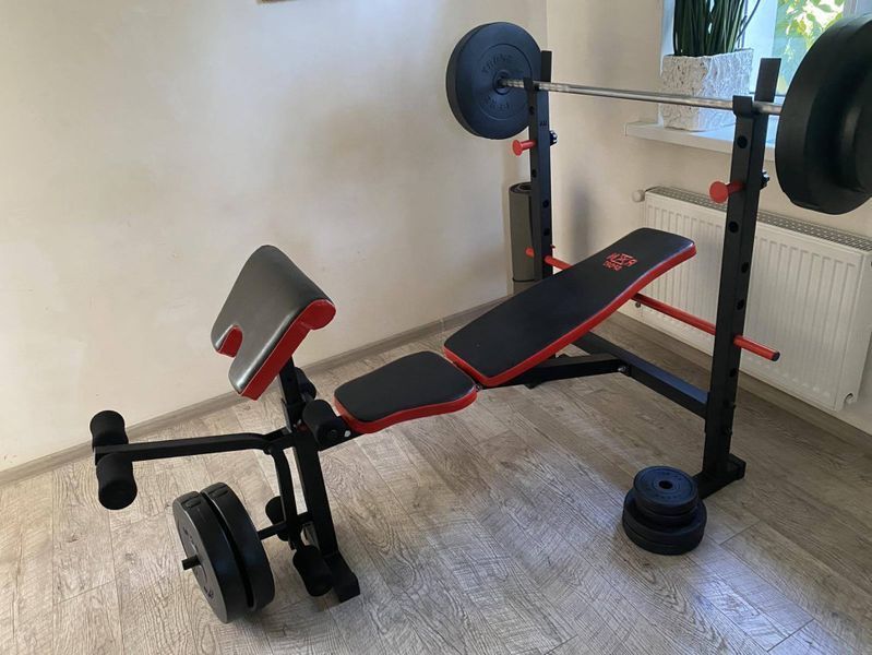 Лава для жиму ReadMeBlack + 4 грифи, 100 кг дисків RN-Sport RMB-100 фото