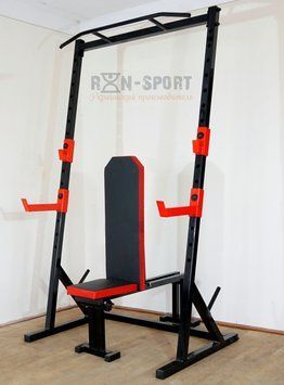 Стійка силова з турніком + Лавка для жиму PROF Powertec RED PWR RED фото