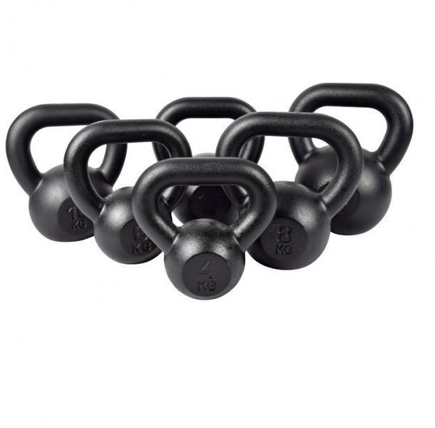 Гиря чавунна 10 кг металева чорна KETTLEBELL/10 фото